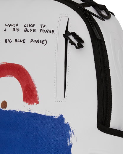 KEITH HARING BIG BLUE PURSE ART BACKPACK