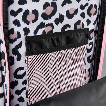 45L Backpack Leopard Pink Zip