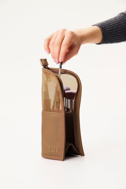 Resale The Makeup Brush Pouch in Camel