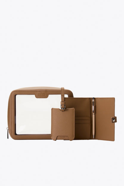 The Passport & Luggage Tag Set in Camel
