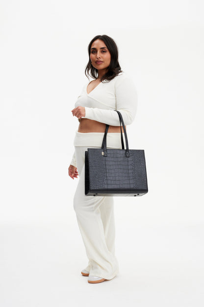 Resale The Work Tote in Black Croc