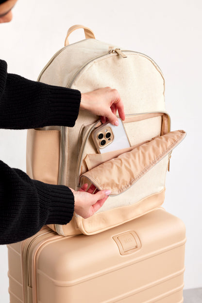 Resale The Travel Backpack in Beige