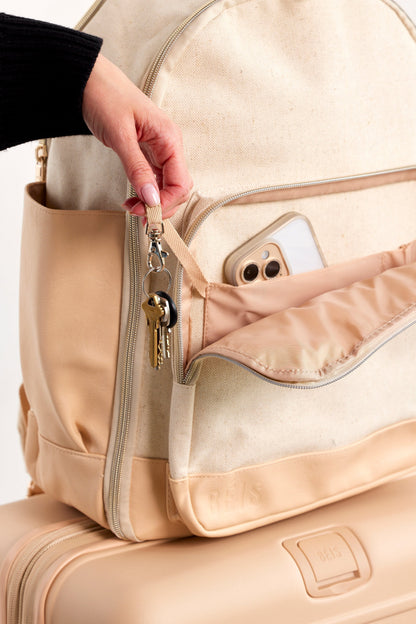 Resale The Travel Backpack in Beige