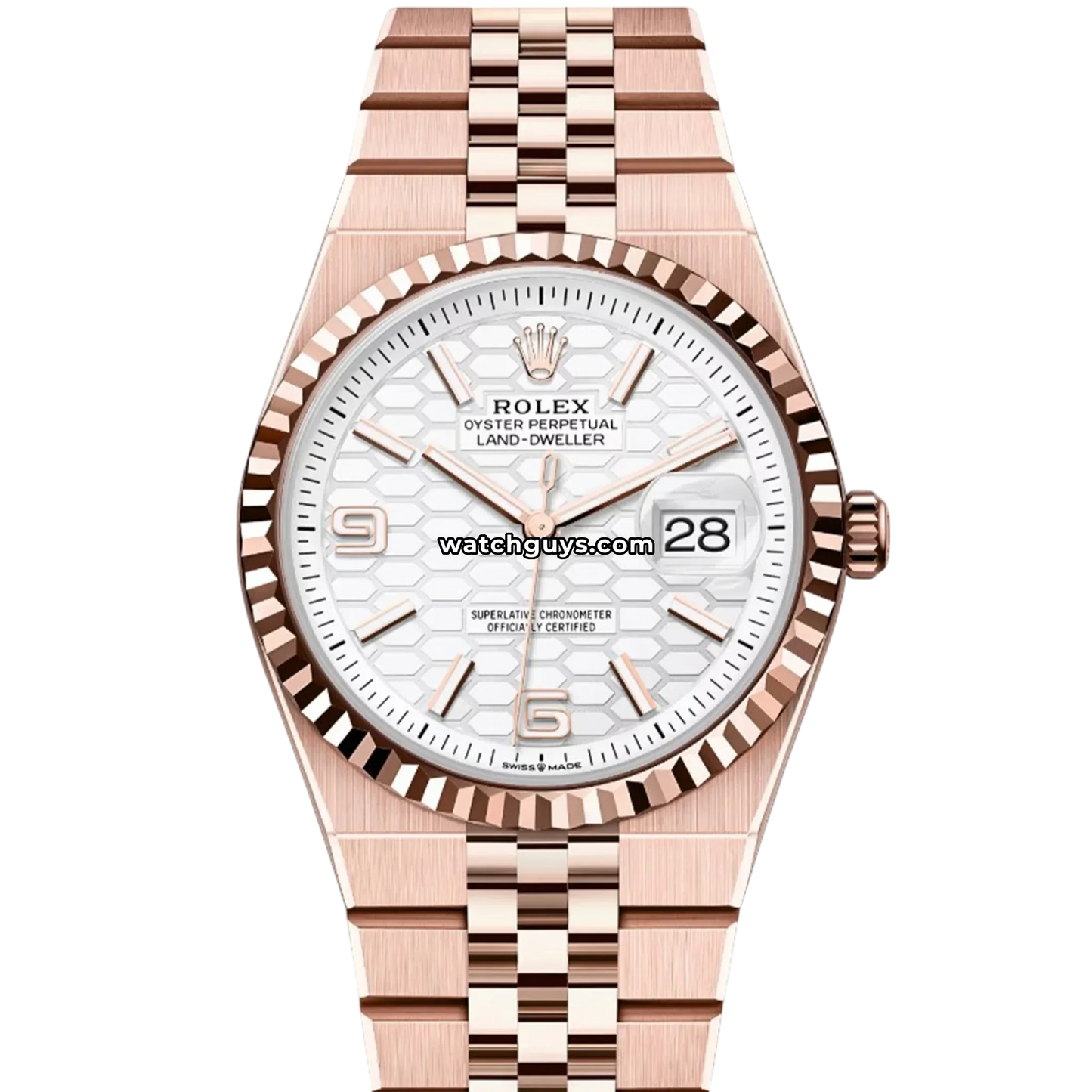 Rolex Land-Dweller 127235 White Honeycomb Motif