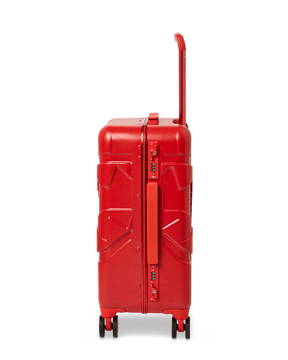 MOLDED SHARKITECTURE RED HARDSHELL CARRY-ON LUGGAGE