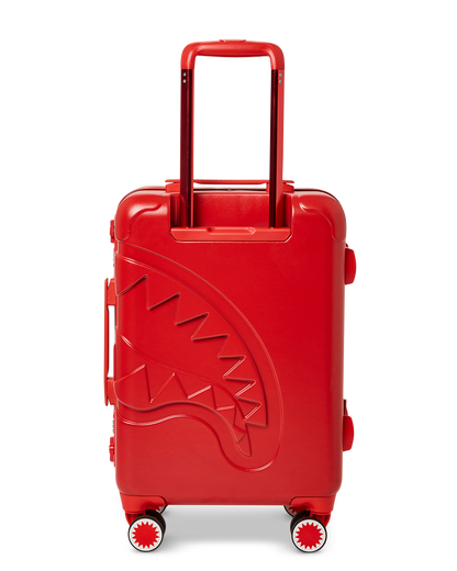 MOLDED SHARKITECTURE RED HARDSHELL CARRY-ON LUGGAGE