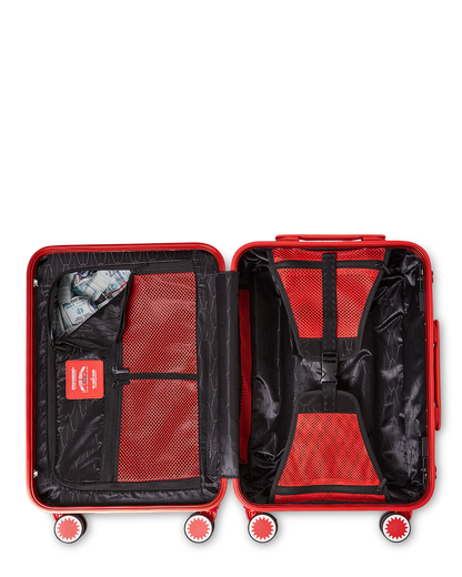 MOLDED SHARKITECTURE RED HARDSHELL CARRY-ON LUGGAGE