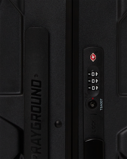 REALITY CHECK SHARKITECTURE CARRY-ON JETBLACK LUGGAGE (GUNMETAL HARDWARE)