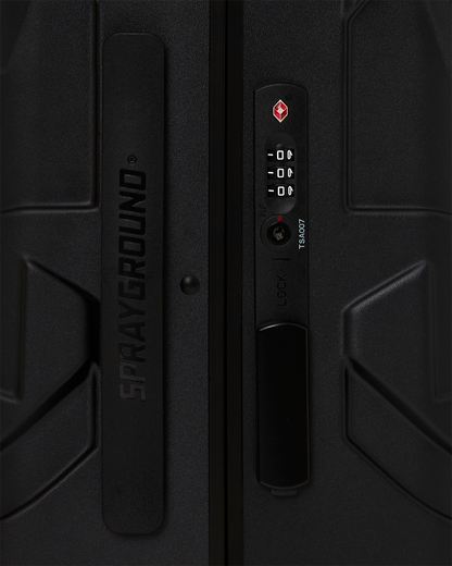 REALITY CHECK SHARKITECTURE CARRY-ON JETBLACK LUGGAGE (GUNMETAL HARDWARE)