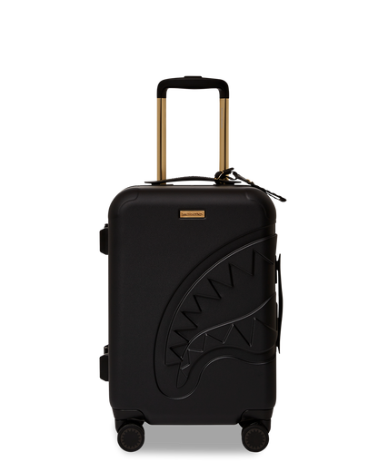 REALITY CHECK SHARKITECTURE CARRY-ON JETBLACK LUGGAGE (GOLD HARDWARE)