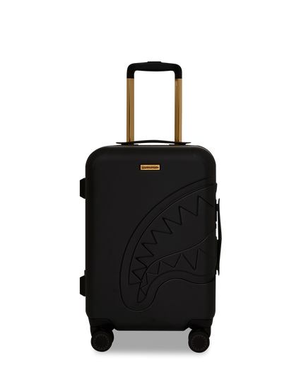 REALITY CHECK SHARKITECTURE CARRY-ON JETBLACK LUGGAGE (GOLD HARDWARE)