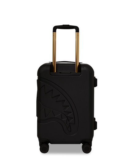 REALITY CHECK SHARKITECTURE CARRY-ON JETBLACK LUGGAGE (GOLD HARDWARE)