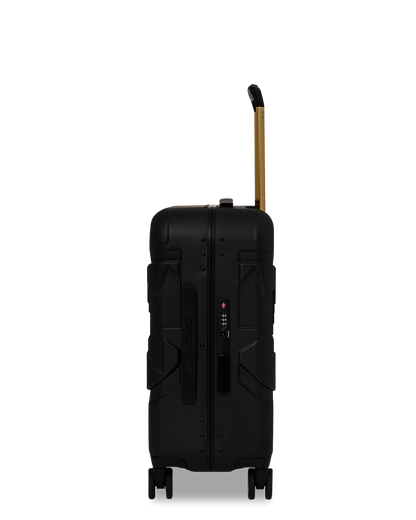 REALITY CHECK SHARKITECTURE CARRY-ON JETBLACK LUGGAGE (GOLD HARDWARE)
