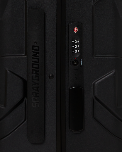 REALITY CHECK SHARKITECTURE CARRY-ON JETBLACK LUGGAGE (GOLD HARDWARE)