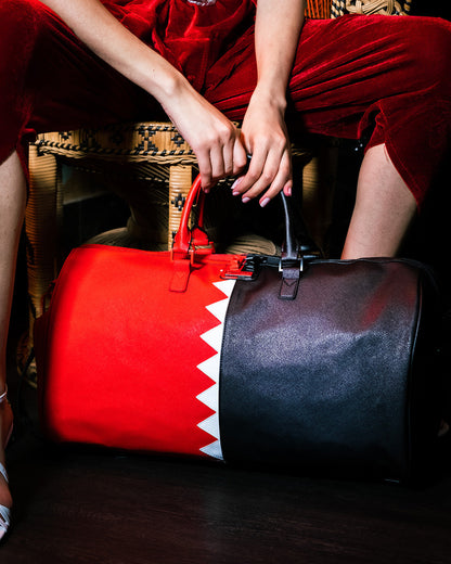 VERTICAL SHARK CUT & SEW DUFFLE