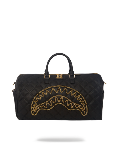 NOIR QUILT GOLD CHAIN SHARK DUFFLE