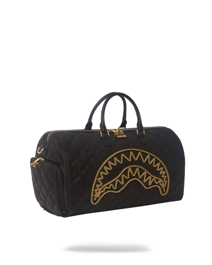 NOIR QUILT GOLD CHAIN SHARK DUFFLE