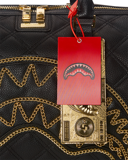 NOIR QUILT GOLD CHAIN SHARK DUFFLE