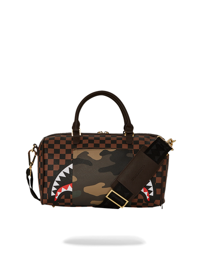 EXTERIOR GOLD ZIP POCKET SHARKS IN PARIS MINI DUFFLE
