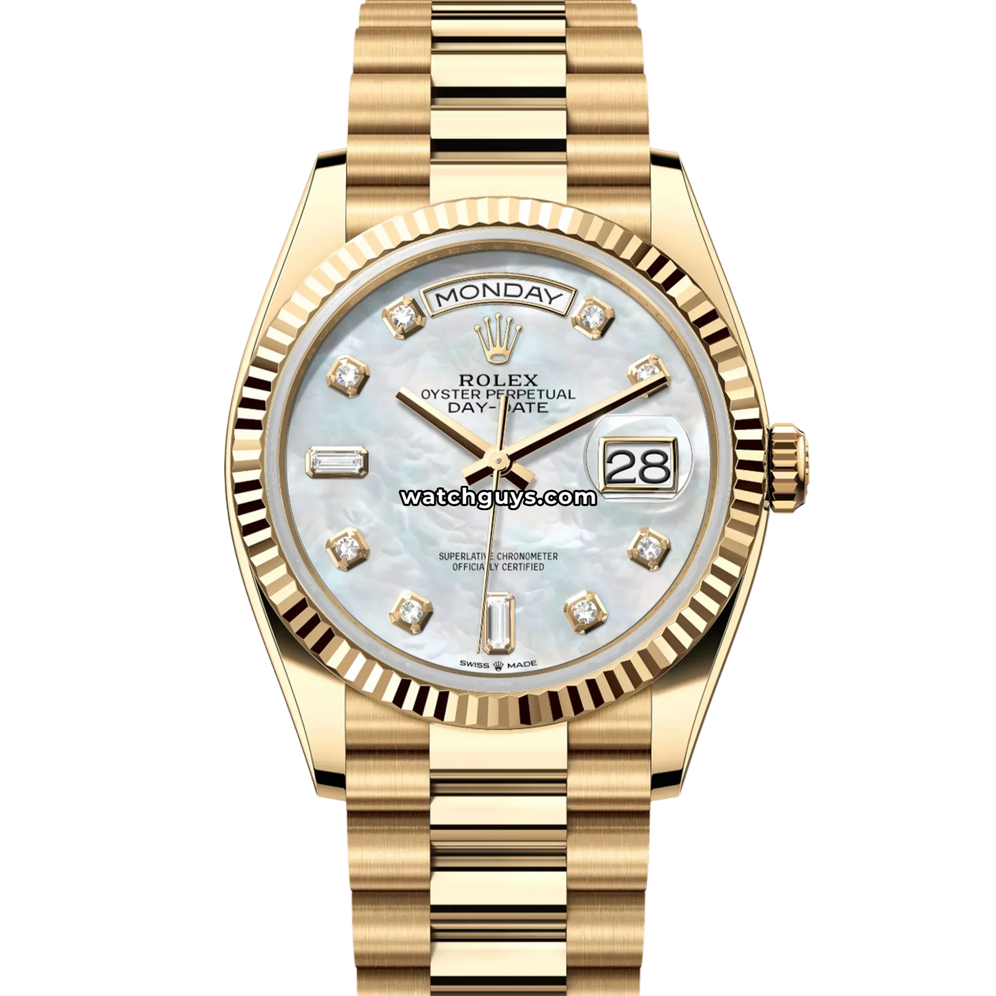 Rolex Day-Date 128238 White Mother of Pearl Diamond