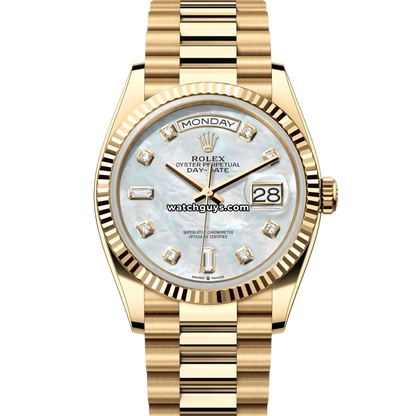 Rolex Day-Date 128238 White Mother of Pearl Diamond