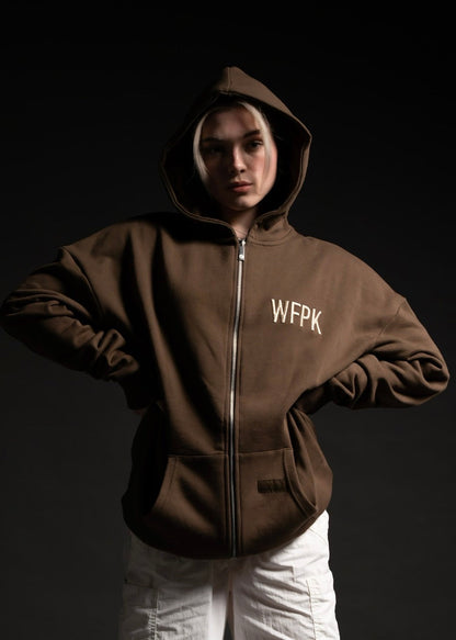 Mocha Brown Zip Up Hoodie (SALE)