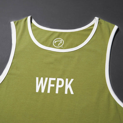 Men's Performance Tank Moss Green W/ Off White Border (SALE)