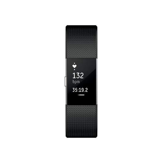 Fitbit Charge 2 Heart Rate + Fitness Wristband, Special Edition, Gunmetal (Black), Large - FB407GMBKL