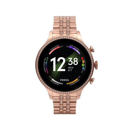 Fossil Gen 6 Smartwatch 42mm Rose Gold-Tone Stainless Steel - Rose Gold - FTW6077V