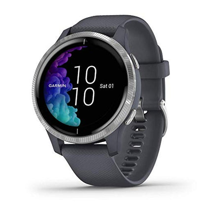 Garmin - Venu Smartwatch 43mm Fiber-Reinforced Polymer - Granite Blue - 010-02173-01