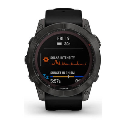 Garmin fenix 7X Sapphire Solar Edition - GPS - 51mm - Carbon Gray DLC Titanium w/ Black Band - 010-02541-10