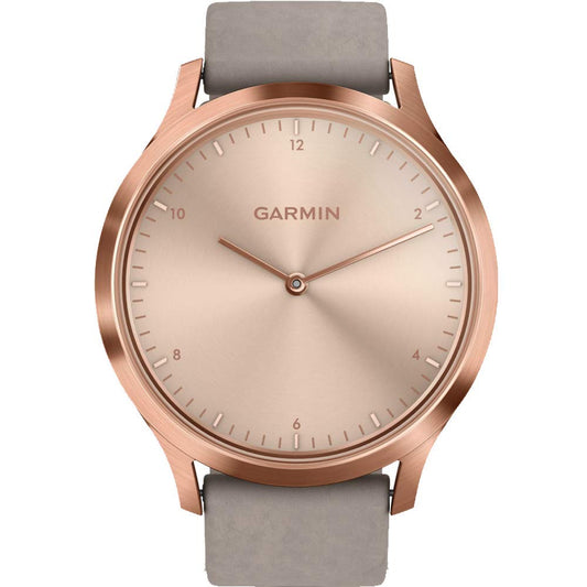 Garmin vivomove HR Premium Watch - Rose Gold with Gray Suede Band - 010-01850-19