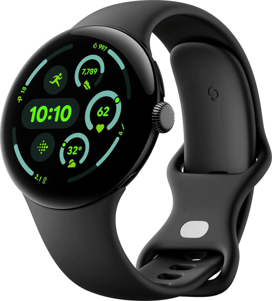 Google Pixel Watch 3 45mm LTE Matte Black Aluminum Case w/ Obsidian Active Band - GA05773-US