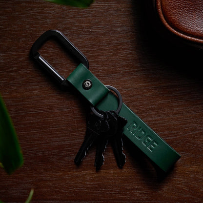 Everyday Keychain - Hunter Green Leather