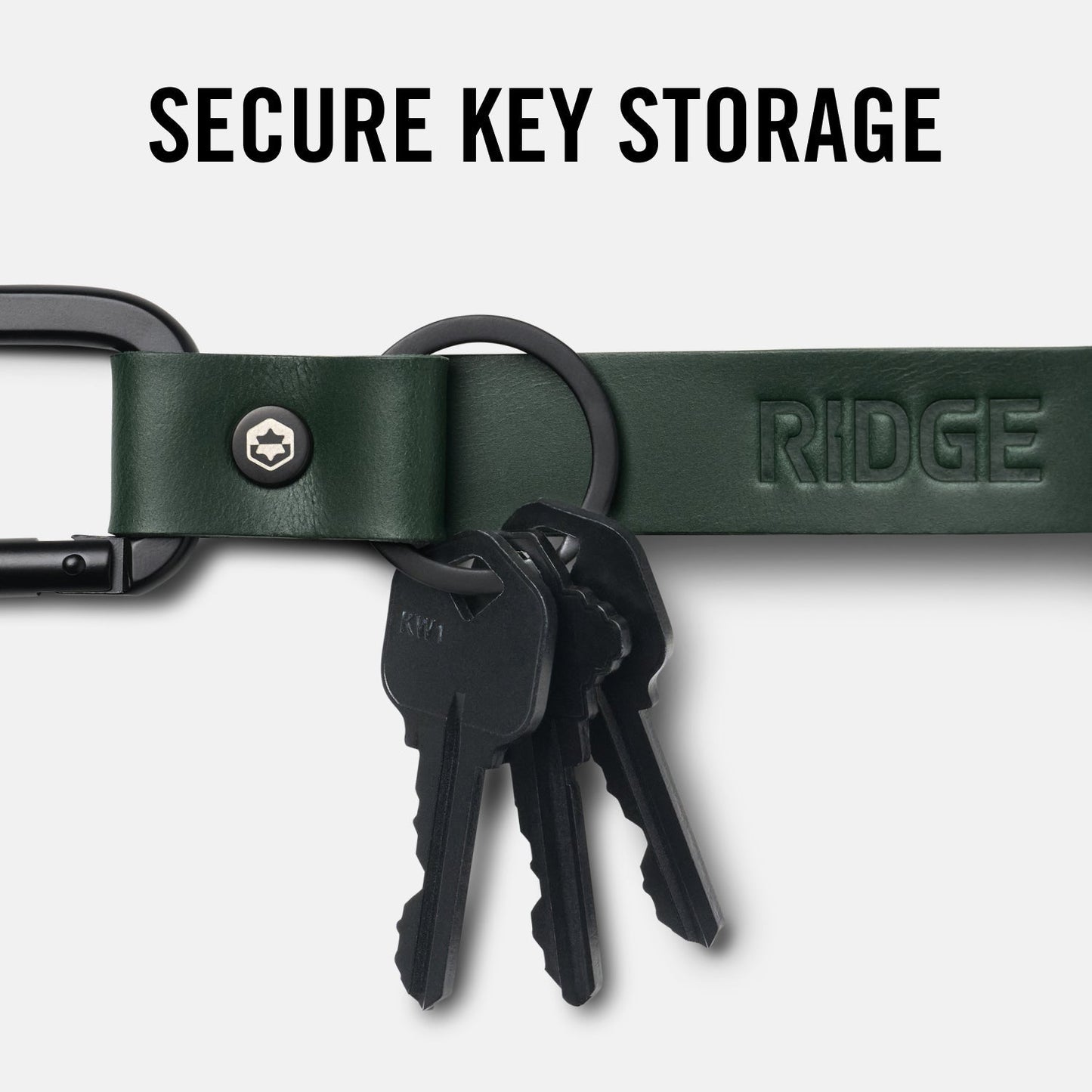 Everyday Keychain - Hunter Green Leather