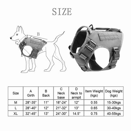 Alpha Black Tactical Dog Vest Harness