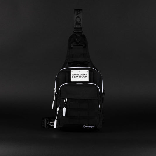9L Tactical Sling Bag Alpha Black with White Accents