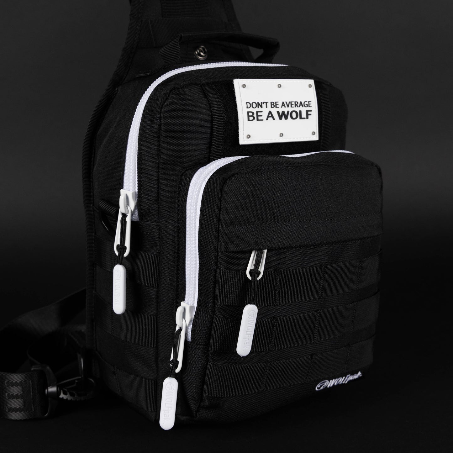 9L Tactical Sling Bag Alpha Black with White Accents
