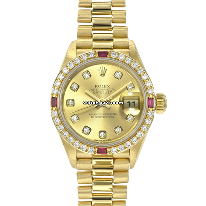 Rolex Datejust 69068 Champagne Diamond Ruby