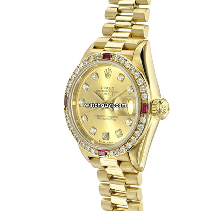 Rolex Datejust 69068 Champagne Diamond Ruby
