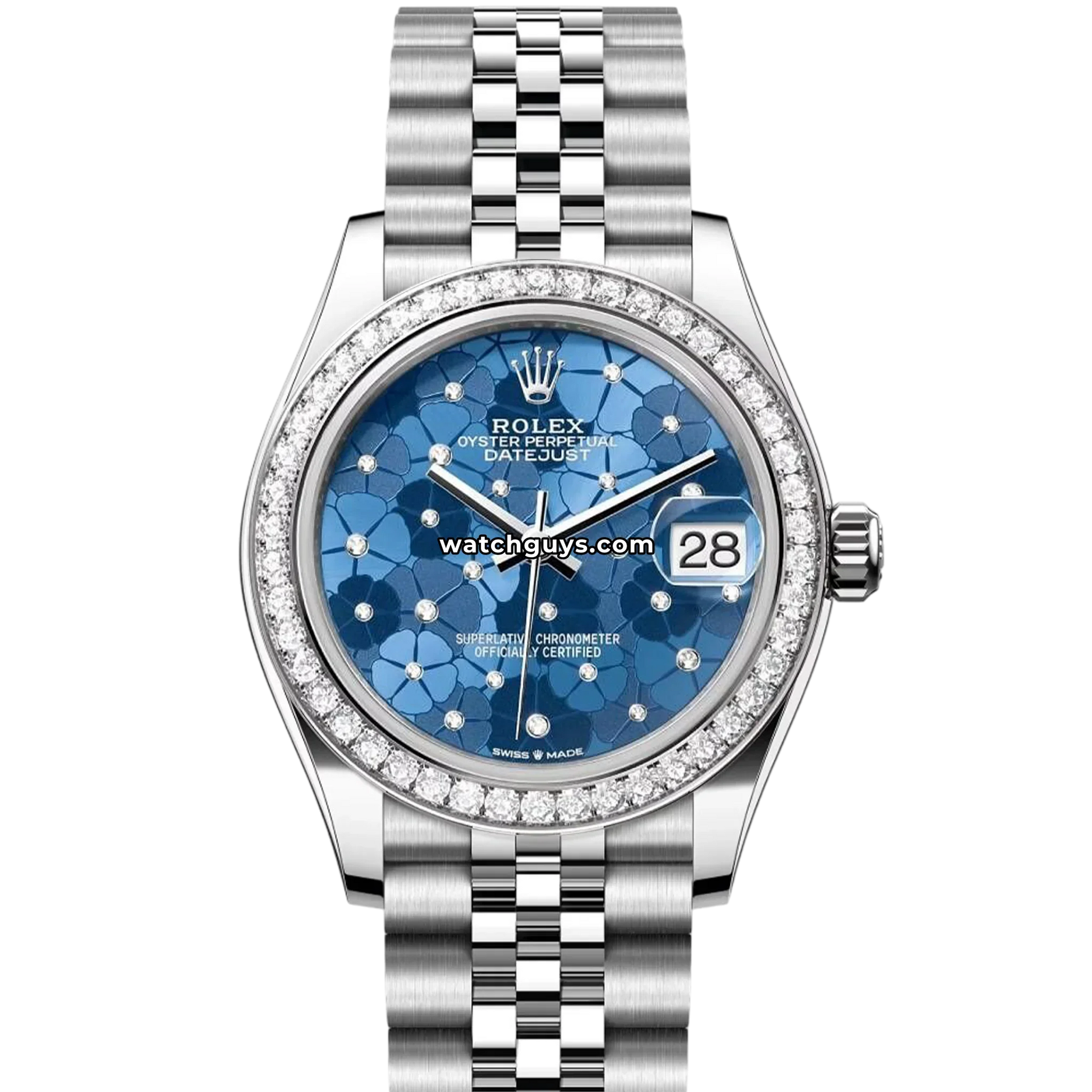 Rolex Datejust 278384RBR Blue Floral Diamond Motif