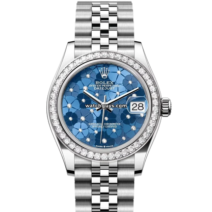 Rolex Datejust 278384RBR Blue Floral Diamond Motif