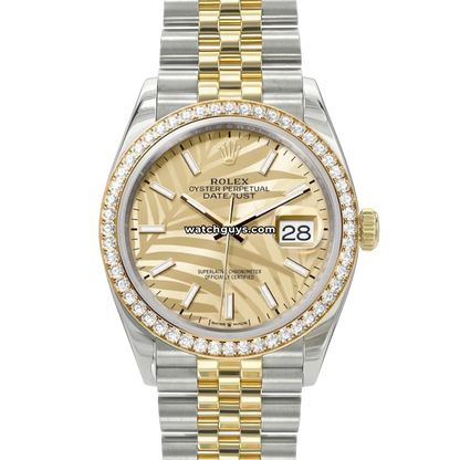 Rolex Datejust 126283RBR Palm Motif Champagne Diamond