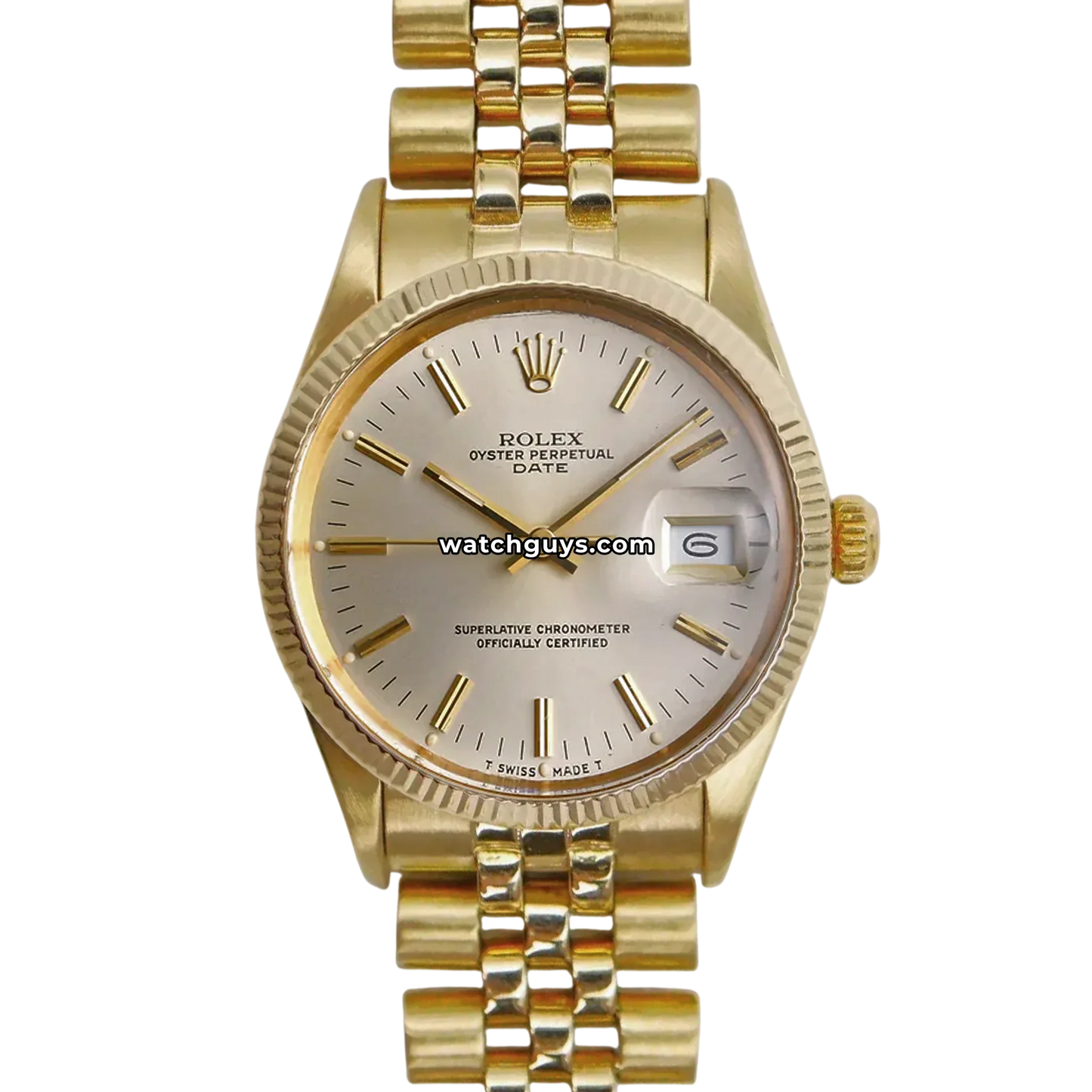 Rolex Date 15038 Silver 18K Yellow Gold