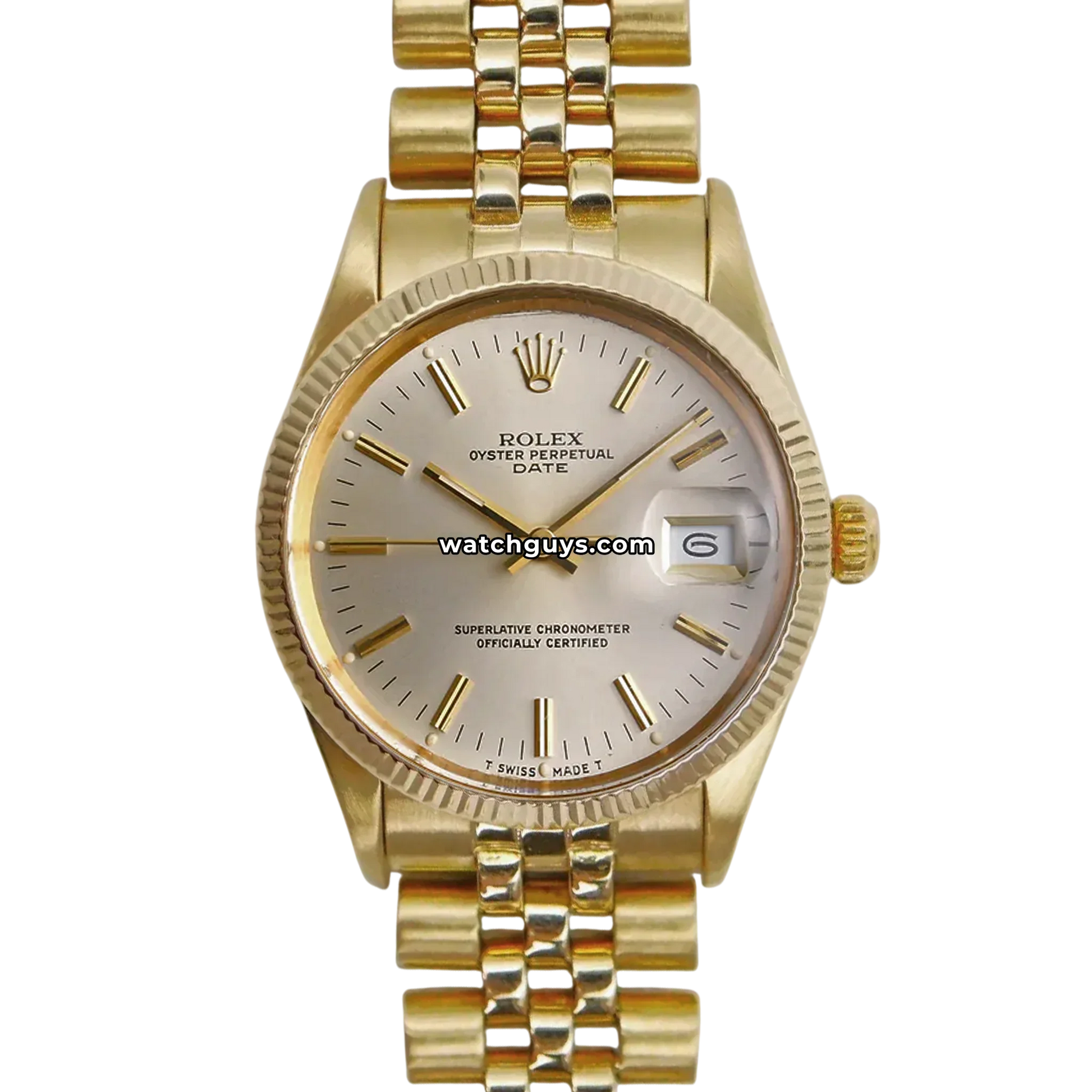 Rolex Date 15038 Silver 18K Yellow Gold