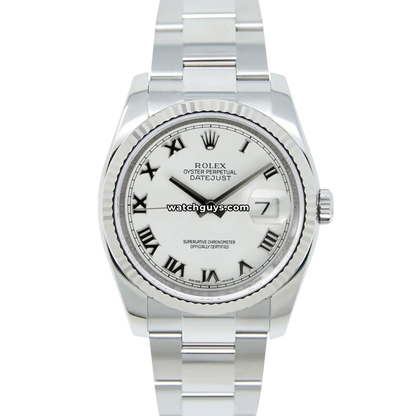 Rolex Datejust 116234 White Roman Oyster