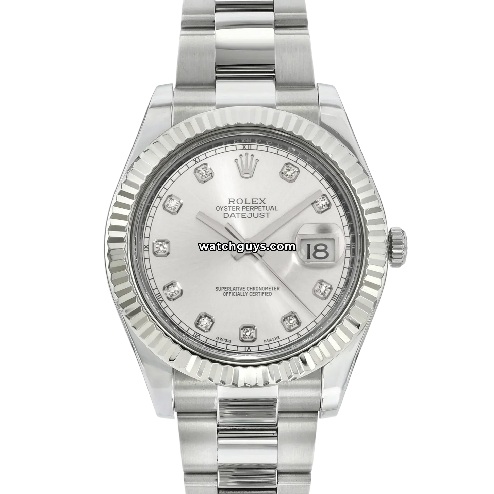 Rolex Datejust 116334 Silver Diamond