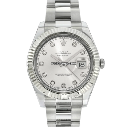 Rolex Datejust 116334 Silver Diamond