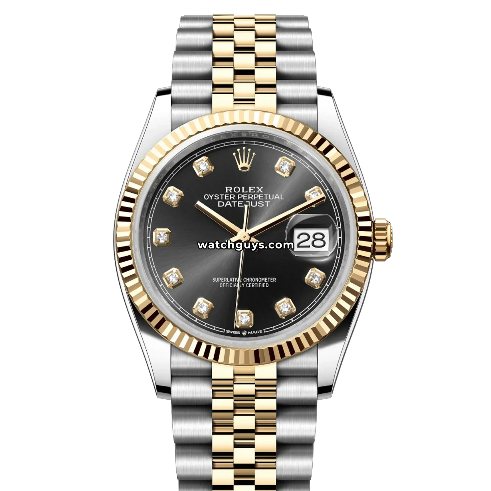 Rolex Datejust 126233 Black Diamond Two Tone Jubilee