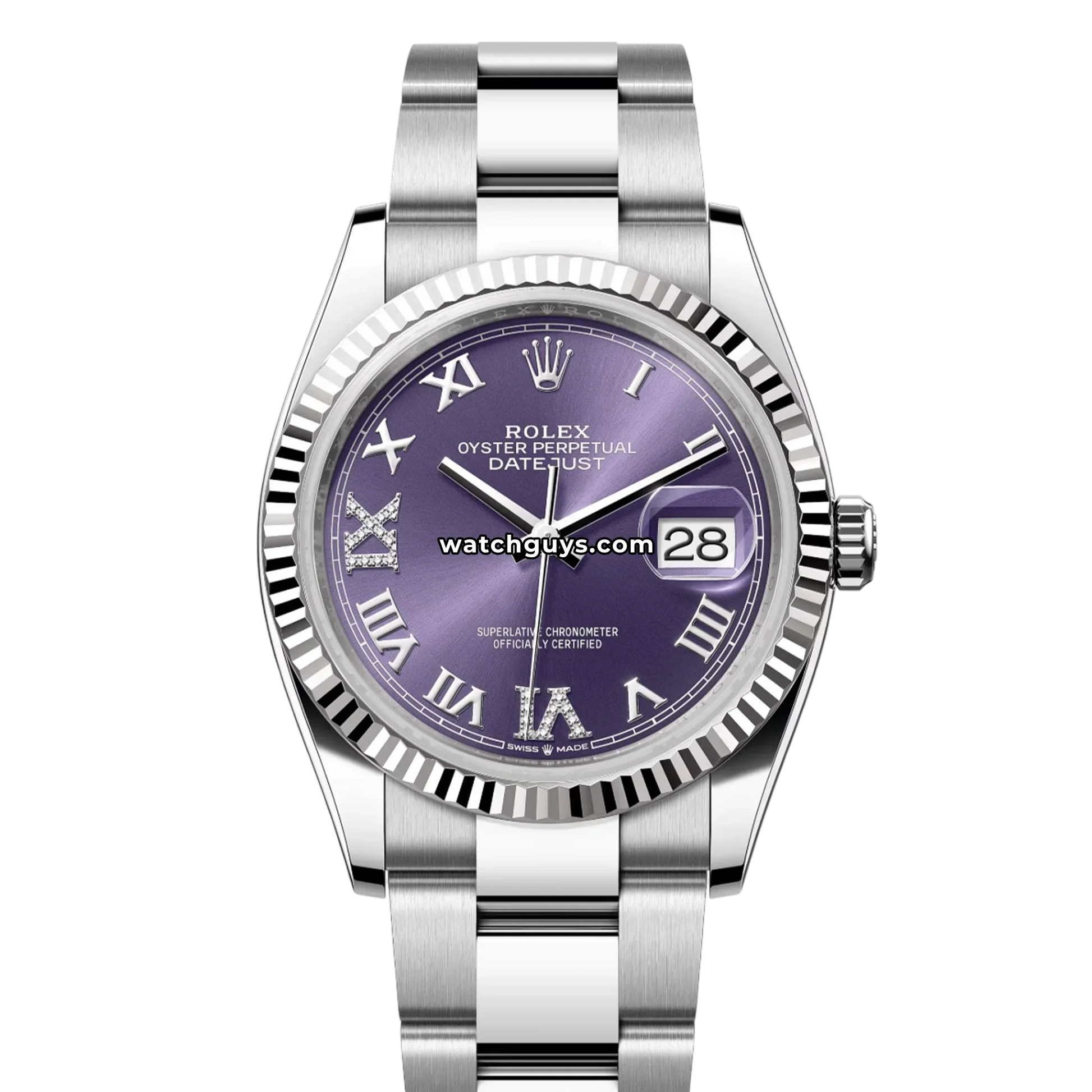 Rolex Datejust 126234 Purple Aubergine Diamond Oyster